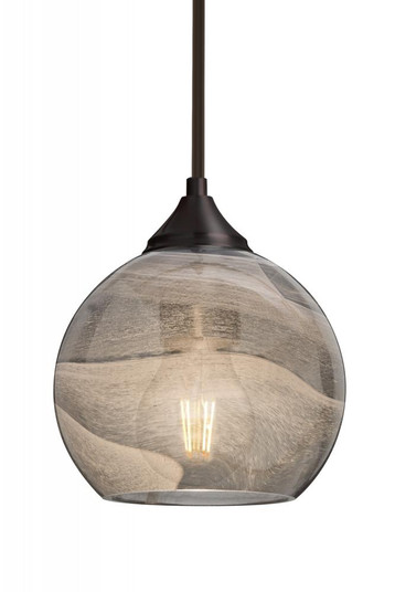 Besa, Jilly Stem Pendant, Vapor Smoke, Bronze Finish, 1x5W LED Filament (127|1TT-JILLYSM-EDIL-BR)