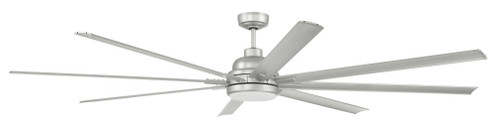 Rush 84'' 8-Blade Indoor/Outdoor (Wet) Ceiling Fan in Painted Nickel w/ Painted Nickel Blades; Li (20|RSH84PN8)