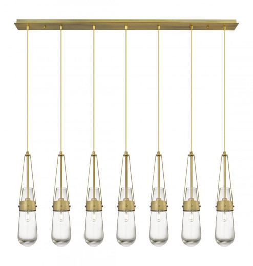 Milan - 7 Light - 48 inch - Brushed Brass - Linear Pendant (3442|127-452-1P-BB-G452-4CL)