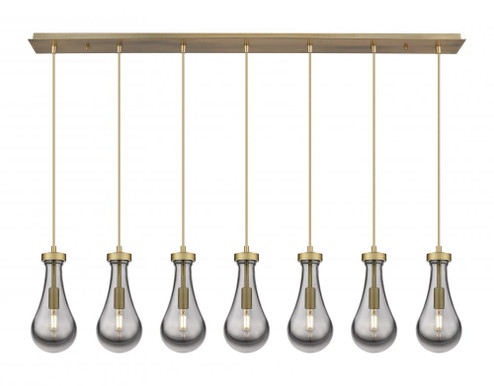 Owego - 7 Light - 49 inch - Brushed Brass - Linear Pendant (3442|127-451-1P-BB-G451-5SM)