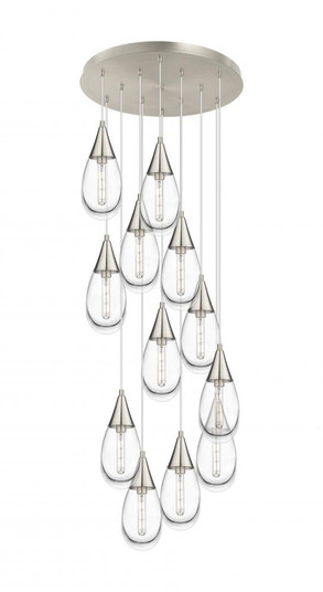 Malone - 12 Light - 25 inch - Brushed Satin Nickel - Multi Pendant (3442|126-450-1P-SN-G450-6CL)