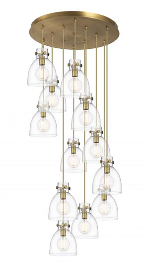 Newton Bell - 12 Light - 27 inch - Brushed Brass - Multi Pendant (3442|126-410-1PS-BB-G412-8CL)
