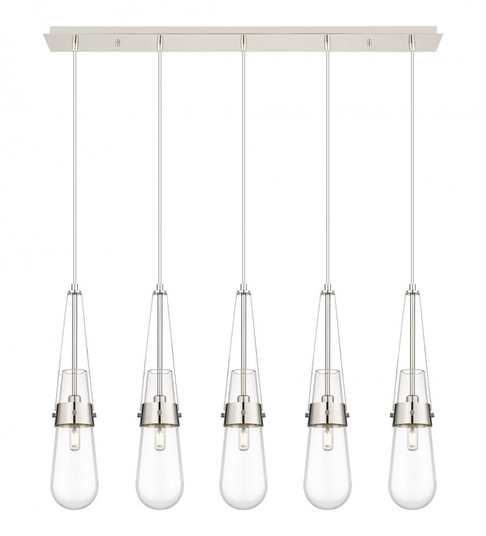 Milan - 5 Light - 36 inch - Polished Nickel - Linear Pendant (3442|125-452-1P-PN-G452-4CL)