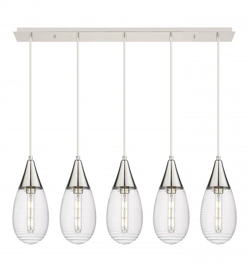 Malone - 5 Light - 38 inch - Polished Nickel - Linear Pendant (3442|125-450-1P-PN-G450-6CL)