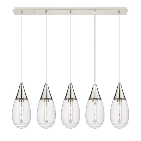 Malone - 5 Light - 38 inch - Polished Nickel - Linear Pendant (3442|125-450-1P-PN-G450-6SCL)