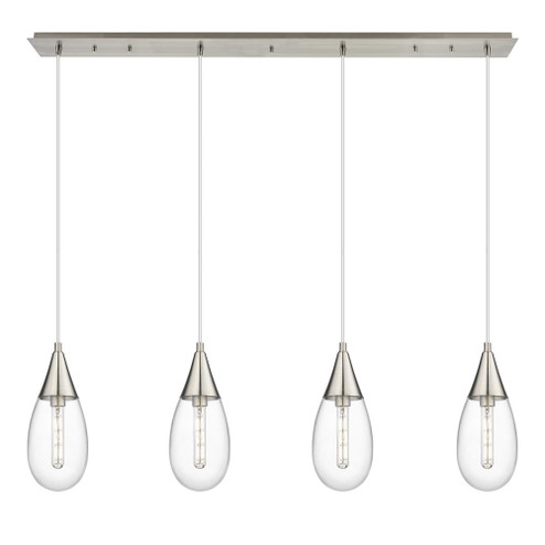 Malone - 4 Light - 50 inch - Brushed Satin Nickel - Linear Pendant (3442|124-450-1P-SN-G450-6CL)