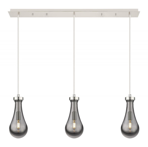 Owego - 3 Light - 37 inch - Polished Nickel - Linear Pendant (3442|123-451-1P-PN-G451-5SM)