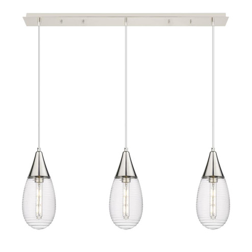 Malone - 3 Light - 38 inch - Polished Nickel - Linear Pendant (3442|123-450-1P-PN-G450-6SCL)