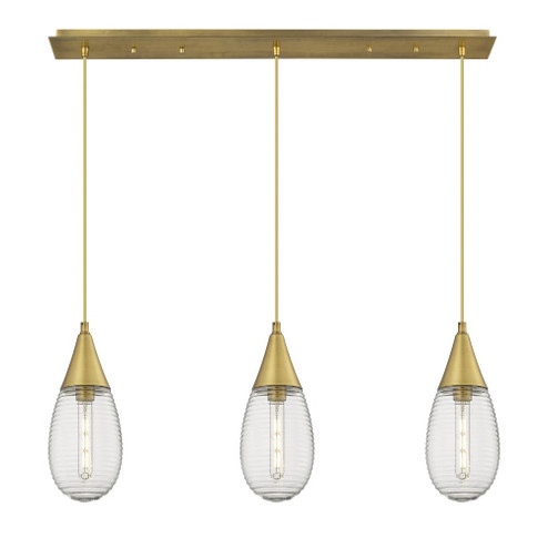 Malone - 3 Light - 38 inch - Brushed Brass - Linear Pendant (3442|123-450-1P-BB-G450-6SCL)