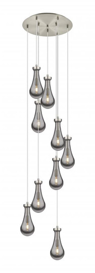Owego - 9 Light - 19 inch - Brushed Satin Nickel - Multi Pendant (3442|119-451-1P-SN-G451-5SM)
