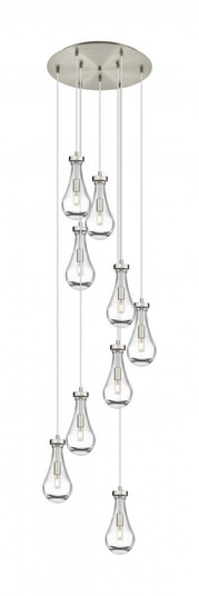 Owego - 9 Light - 19 inch - Brushed Satin Nickel - Multi Pendant (3442|119-451-1P-SN-G451-5CL)