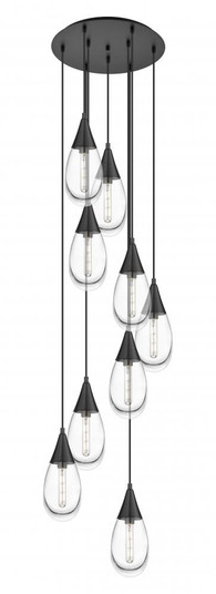 Malone - 9 Light - 20 inch - Matte Black - Multi Pendant (3442|119-450-1P-BK-G450-6CL)