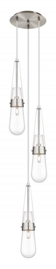 Milan - 3 Light - 12 inch - Brushed Satin Nickel - Multi Pendant (3442|113-452-1P-SN-G452-4CL)