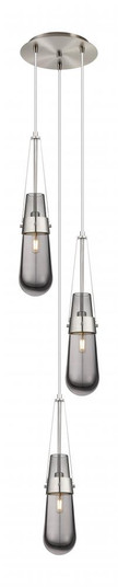 Milan - 3 Light - 12 inch - Brushed Satin Nickel - Multi Pendant (3442|113-452-1P-SN-G452-4SM)