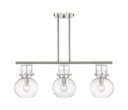 Newton Sphere - 3 Light - 42 inch - Polished Nickel - Island Light (3442|411-3I-PN-G410-10CL)