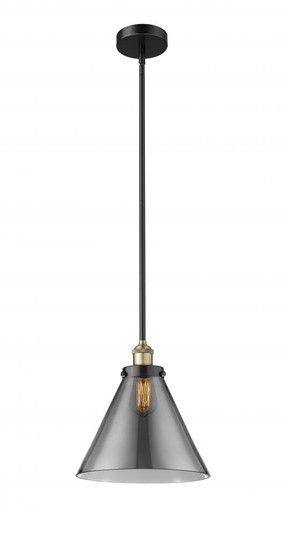 Cone - 1 Light - 12 inch - Black Antique Brass - Stem hung - Mini Pendant (3442|616-1SH-BAB-G43-L)