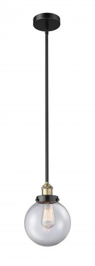 Beacon - 1 Light - 8 inch - Black Antique Brass - Stem hung - Mini Pendant (3442|616-1SH-BAB-G202-8)