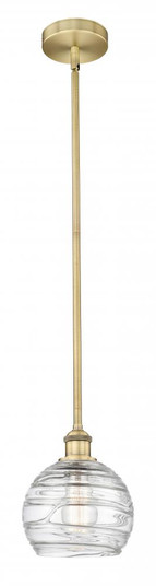 Athens Deco Swirl - 1 Light - 8 inch - Brushed Brass - Cord hung - Mini Pendant (3442|616-1S-BB-G1213-8)