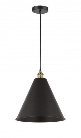 Berkshire - 1 Light - 16 inch - Black Antique Brass - Cord hung - Mini Pendant (3442|616-1P-BAB-MBC-16-BK-LED)
