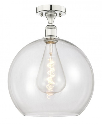 Athens - 1 Light - 14 inch - Polished Nickel - Semi-Flush Mount (3442|616-1F-PN-G122-14)