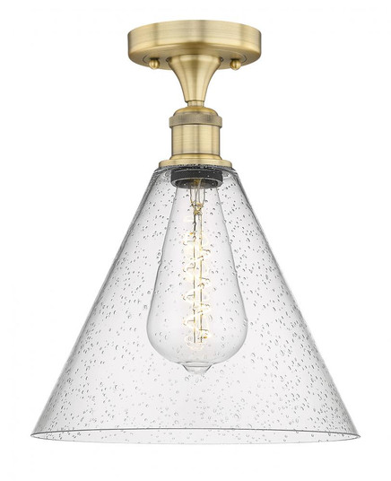 Berkshire - 1 Light - 12 inch - Brushed Brass - Semi-Flush Mount (3442|616-1F-BB-GBC-124)
