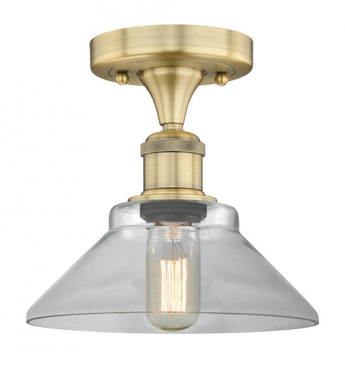 Orwell - 1 Light - 8 inch - Brushed Brass - Semi-Flush Mount (3442|616-1F-BB-G132)