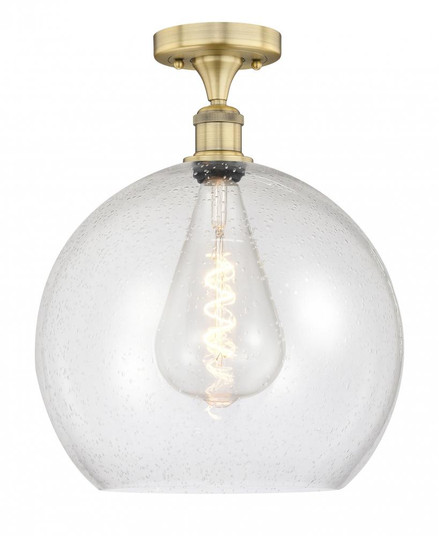 Athens - 1 Light - 14 inch - Brushed Brass - Semi-Flush Mount (3442|616-1F-BB-G124-14)