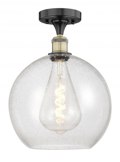 Athens - 1 Light - 12 inch - Black Antique Brass - Semi-Flush Mount (3442|616-1F-BAB-G124-12)