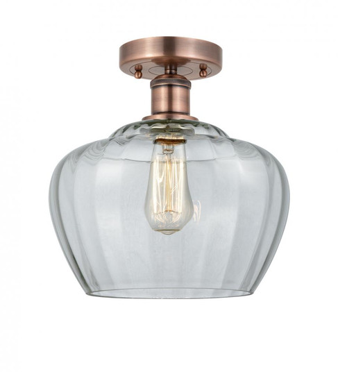Fenton - 1 Light - 11 inch - Antique Copper - Semi-Flush Mount (3442|616-1F-AC-G92-L)