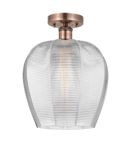 Norfolk - 1 Light - 12 inch - Antique Copper - Semi-Flush Mount (3442|616-1F-AC-G462-12)