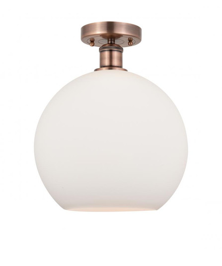 Athens - 1 Light - 12 inch - Antique Copper - Semi-Flush Mount (3442|616-1F-AC-G121-12)