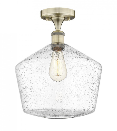 Cindyrella - 1 Light - 12 inch - Antique Brass - Semi-Flush Mount (3442|616-1F-AB-G654-12)