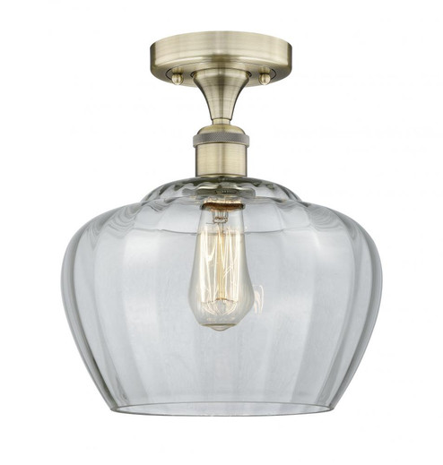 Fenton - 1 Light - 11 inch - Antique Brass - Semi-Flush Mount (3442|616-1F-AB-G92-L)