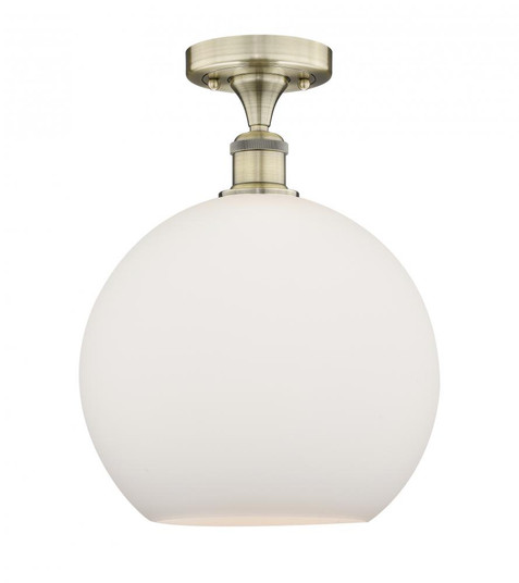 Athens - 1 Light - 12 inch - Antique Brass - Semi-Flush Mount (3442|616-1F-AB-G121-12)