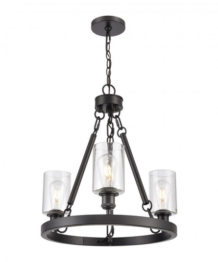 Clymer - 3 Light - 20 inch - Matte Black - Chain Hung - Mini Chandelier (3442|820-BK-G804)