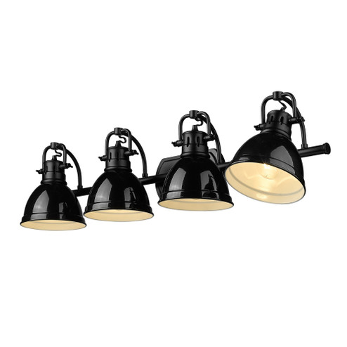 Yep by Golden Lighting Duncan 4-light Vanity in Matte Black and Black shade (36|3602-BA4 BLK-BK)