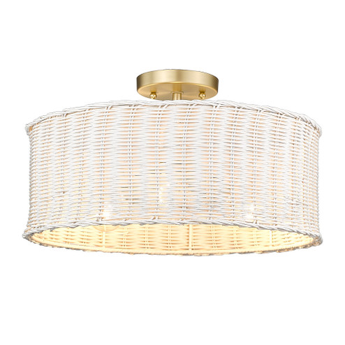 Golden Lighting Erma 3-light Semi-Flush Mount in Brushed Champagne Brass (36|1084-SF BCB-WW)