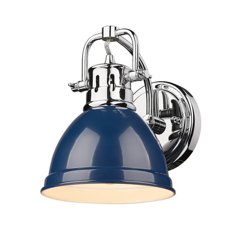 Yep by Golden Lighting Duncan 1-light Vanity in Chrome and Navy Blue shade (36|3602-BA1 CH-NVY)