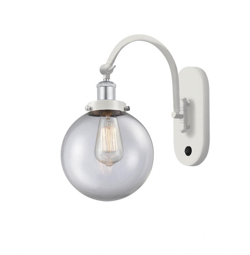 Beacon - 1 Light - 8 inch - White Polished Chrome - Adjustable Swing Arm (3442|918-1W-WPC-G202-8)