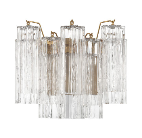 Addis 2 Light Aged Brass Sconce (205|ADD-302-AG-CL)