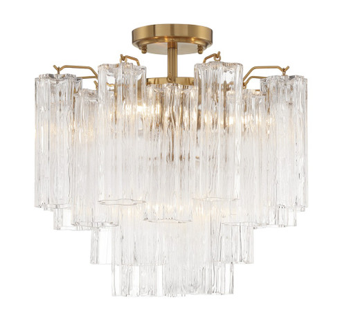 Addis 17.75'' Aged Brass Semi Flush Mount (205|ADD-300-AG-CL_CEILING)