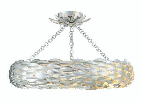 Broche 6 Light Antique Silver Semi Flush Mount (205|536-SA_CEILING)