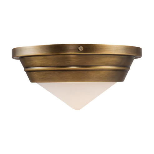 Willard 10-in Vintage Brass/Opal Matte Glass 1 Light Flush Mount (7713|FM348010VBOP)