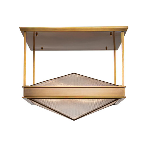 Cairo 19-in Ribbed Glass/Vintage Brass 4 Lights Semi Flush Mount (7713|SF332919VBCR)