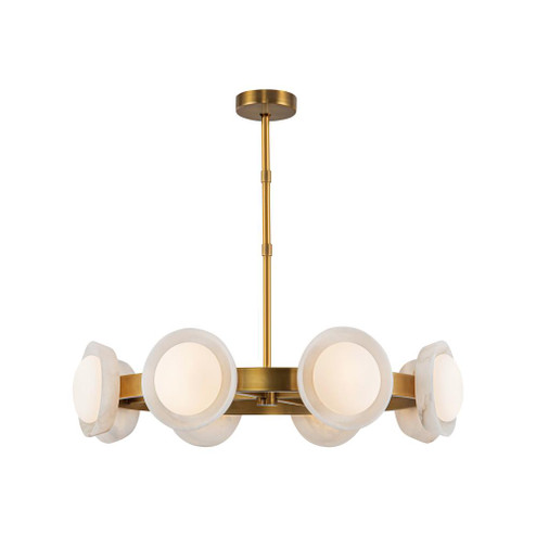 Alonso 37-in Vintage Brass/Alabaster LED Chandeliers (7713|CH320837VBAR)