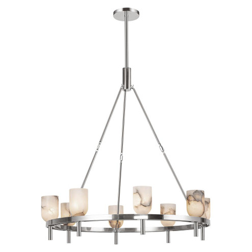 Lucian 36-in Polished Nickel/Alabaster 8 Lights Chandeliers (7713|CH338836PNAR)