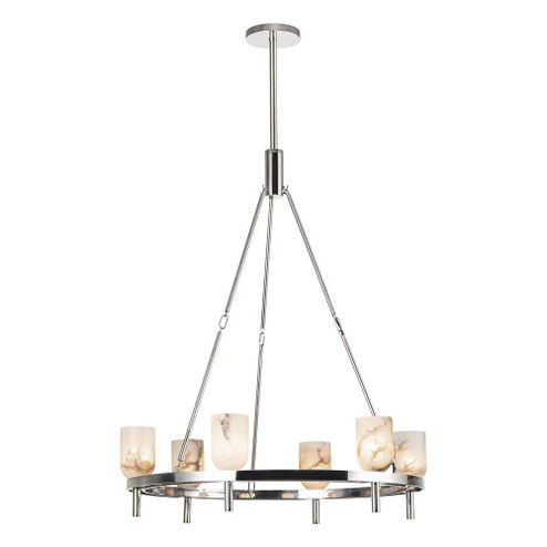 Lucian 32-in Polished Nickel/Alabaster 6 Lights Chandeliers (7713|CH338632PNAR)