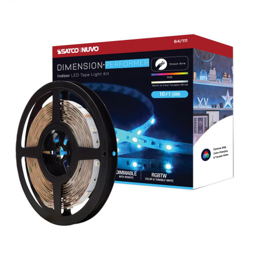 Dimension Performer; Tape Light strip; 16 ft.; RGB plus Tunable White; J-Box connection; IR Remote (81|64/111)