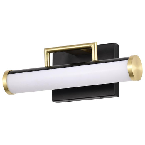 Solano Small Vanity; LED; Black and Brushed Brass Finish; White Acrylic Lens (81|62/1537)