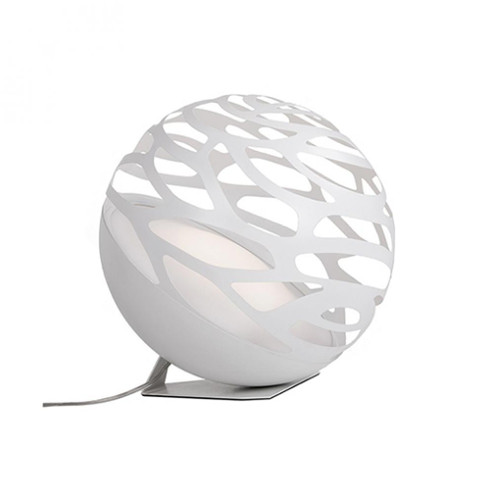 LED Floor Lamp with Organic Shaped Laser Cut Metal Sphere Shade (461|FL2514-WH)